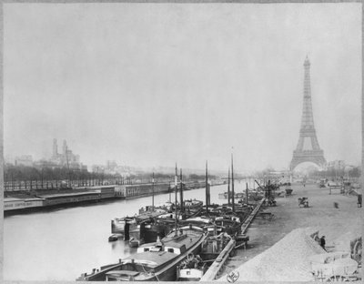 View of the Banks of the Seine and the Eiffel Tower, Paris by French Photographer